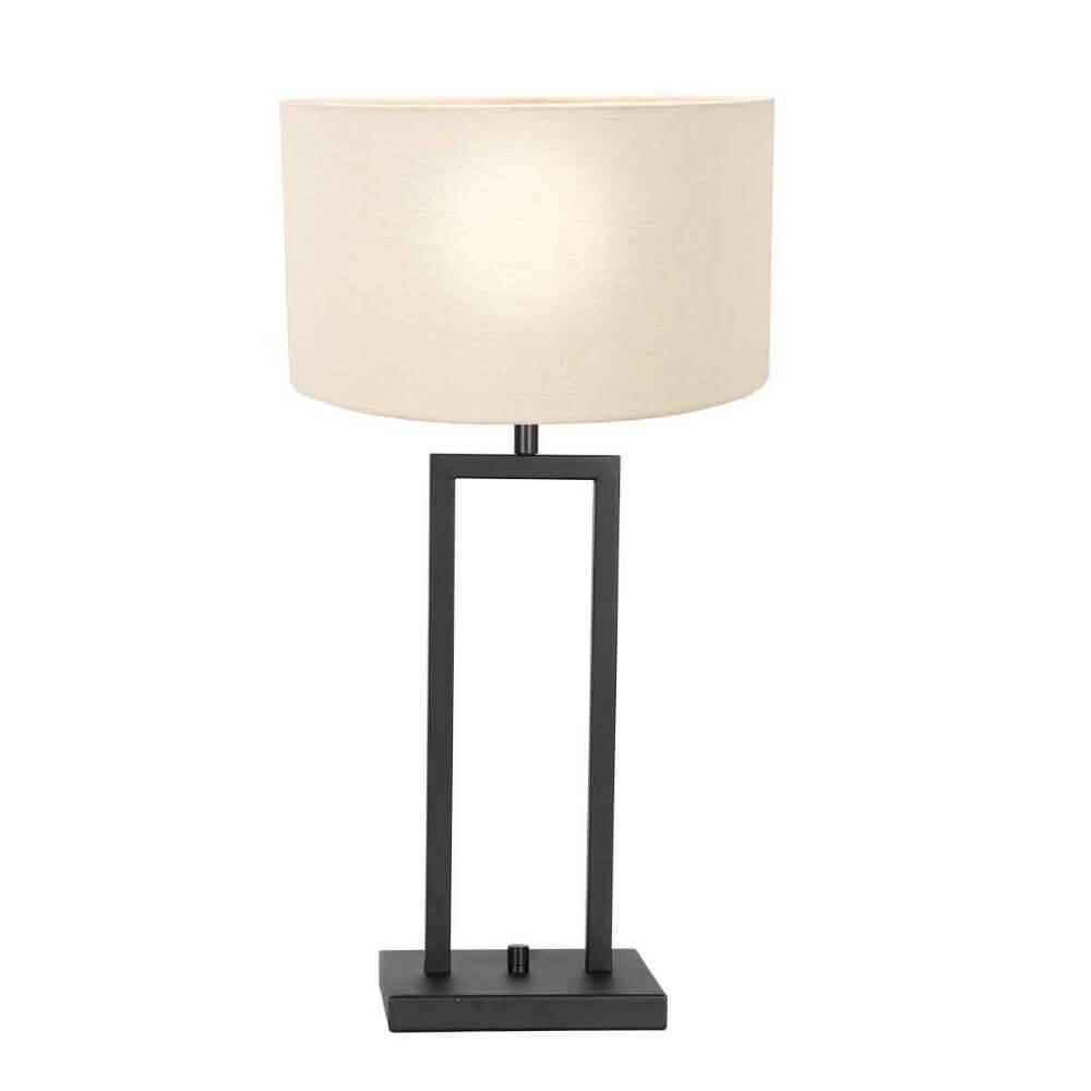 Schwarze Tischlampe Stanger mit weißer Kapuze Steinhauer 8712746151671