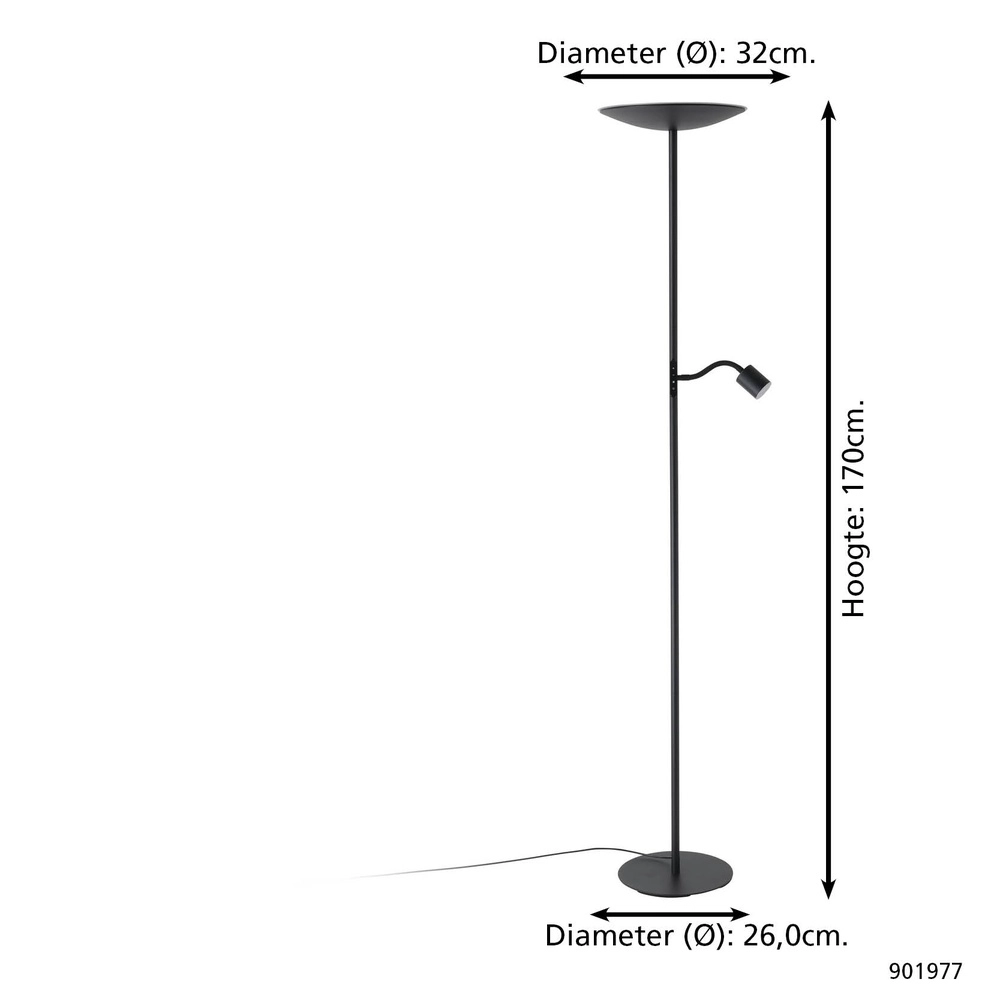 Stehlampe Conivarino schwarz Eglo 9008606356577