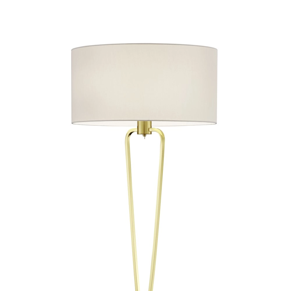 Tischlampe Lampenschirm Paris II Gold mit weißem Lampenschirm Trio 4017807378320