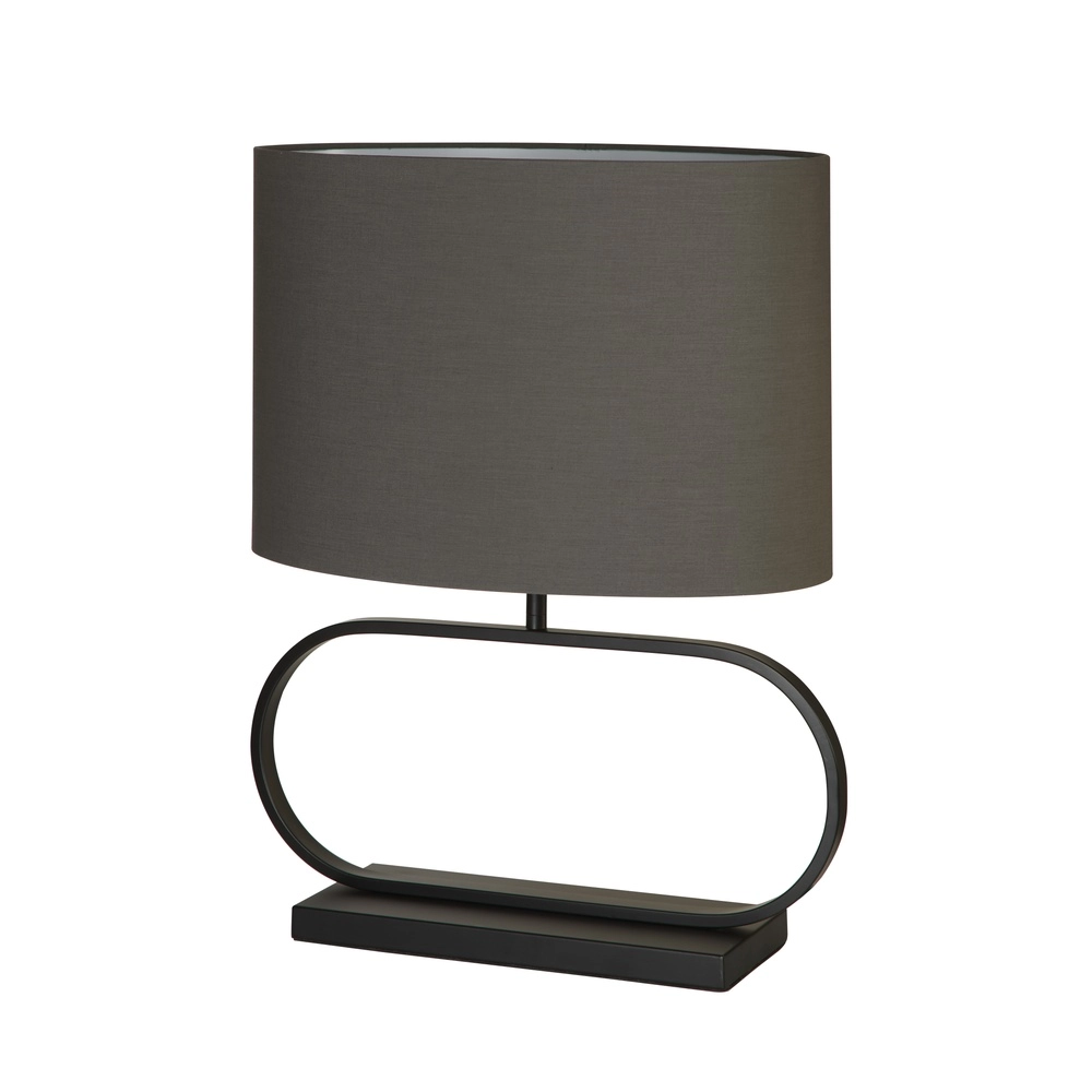 Tischlampe Sleek schwarz mit grauer Kapuze Searchlight 5053423305417