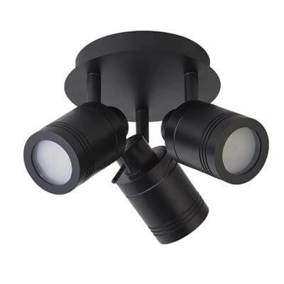 Badezimmer-Deckenstrahler Samson 3-Licht-Schwarz Searchlight 5053423189321