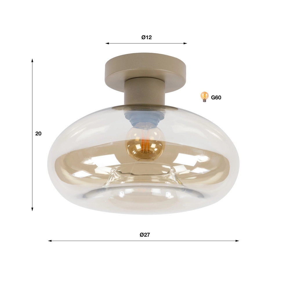 Moderne Deckenlampe Soll sandbraun Ø 27 cm Lyora 8716803514669