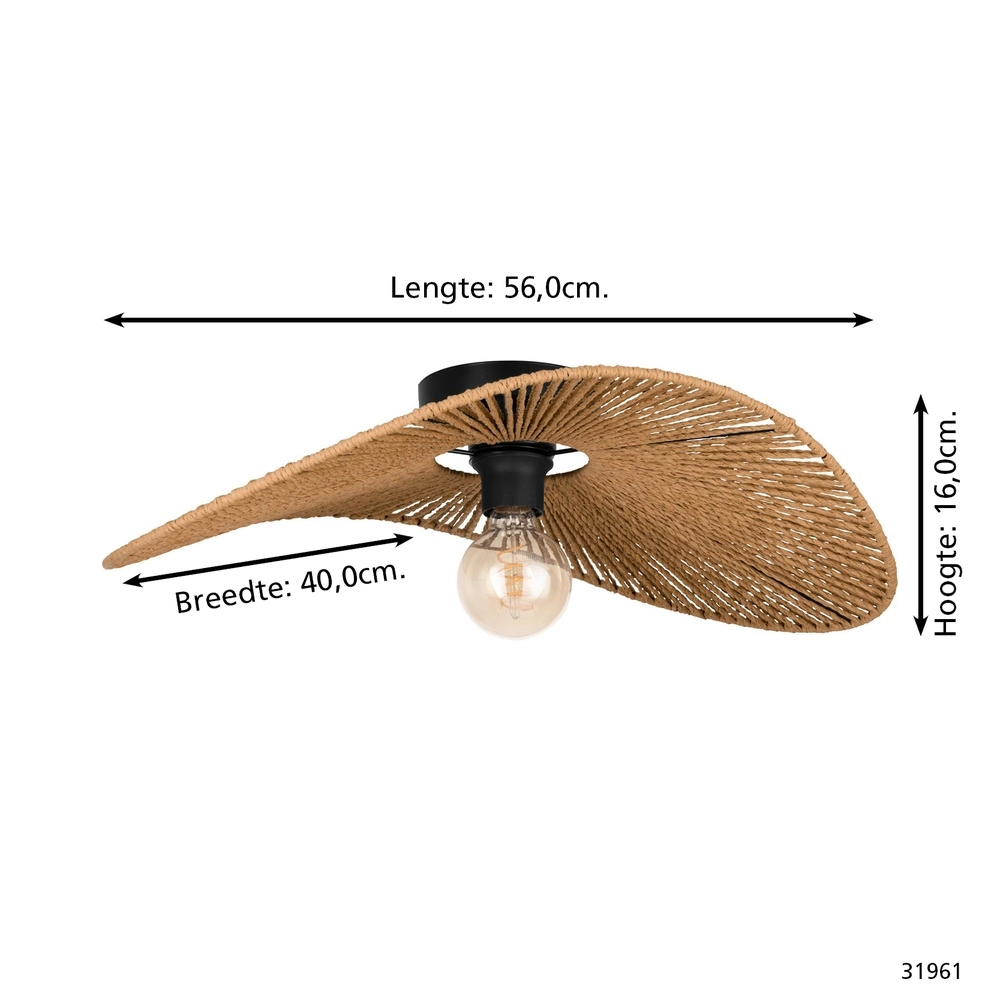Rattan-Deckenlampe Siruela Schlafzimmer - 56 cm Eglo 9002759319618
