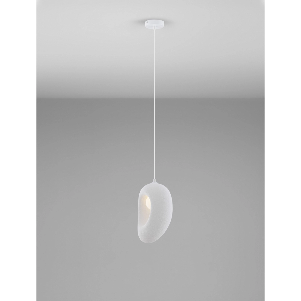 Natürliche Pendelleuchte Tempus weiß 30cm