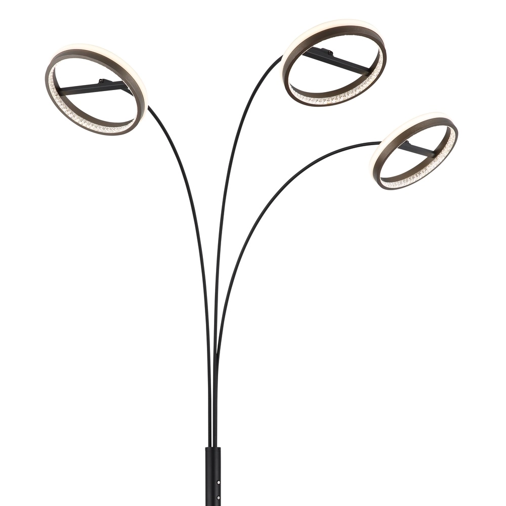 Design-Stehlampe Della 3-Licht Schwarz Globo 9007371468744