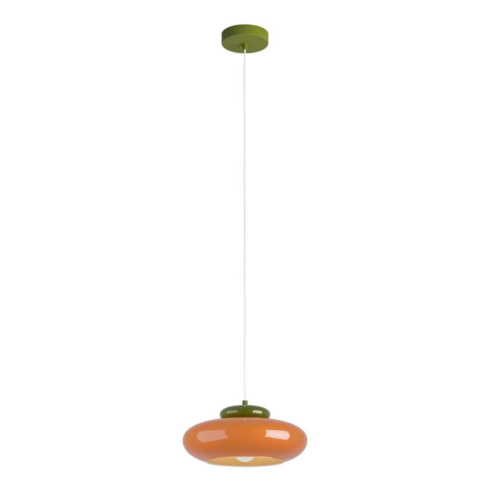 Design-Pendellampe Berardelli Orange mit grünem Ø 32 cm