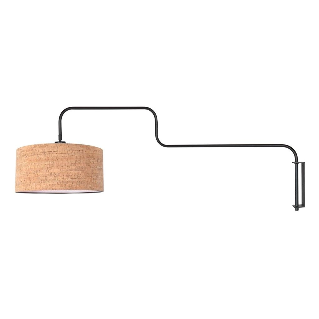 Schwarze Wandlampe Bloeba mit Korkkappe Ø40 cm Steinhauer 8712746180510
