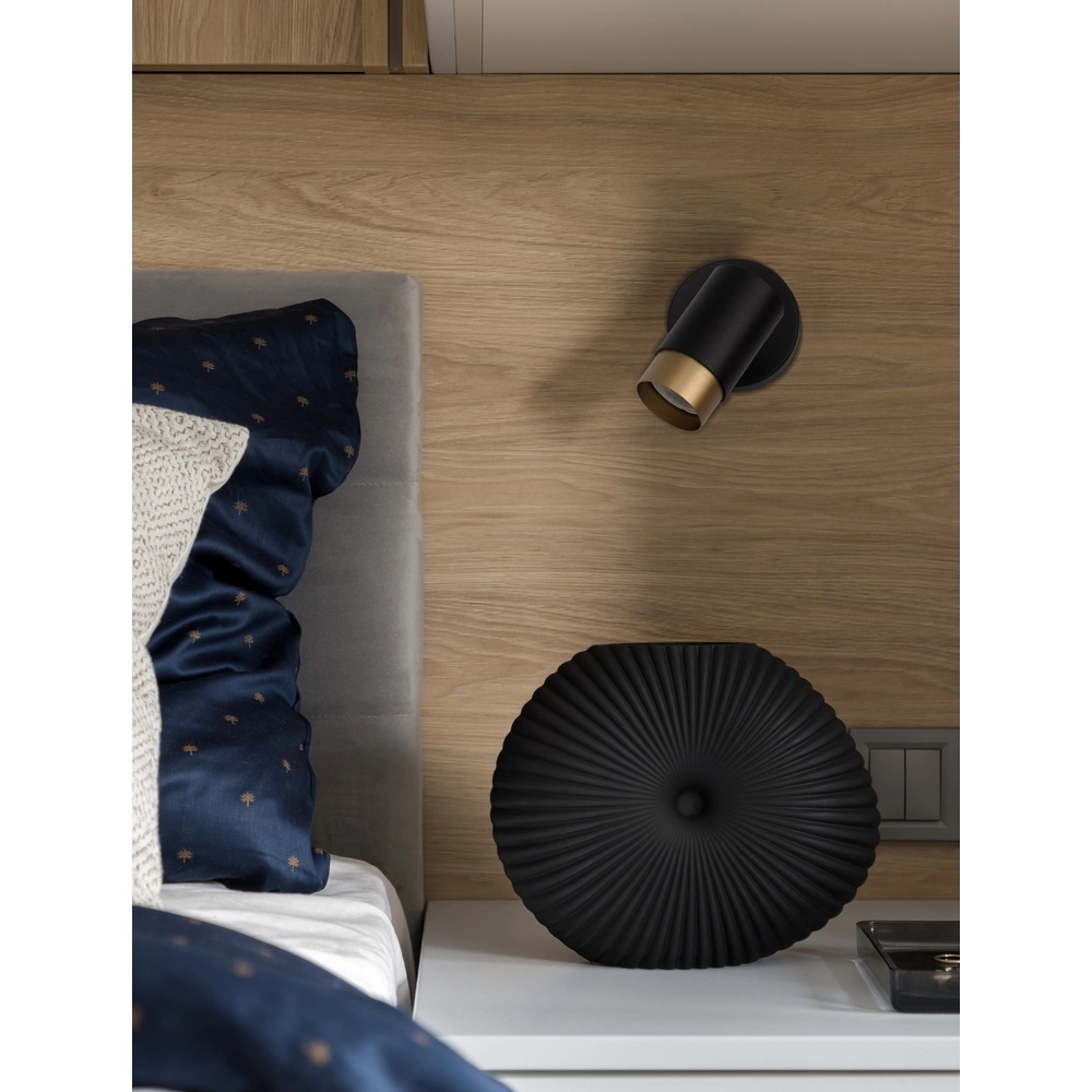 Deckenstrahler Pogno Single schwarz mit gold Lyora 5212017430830