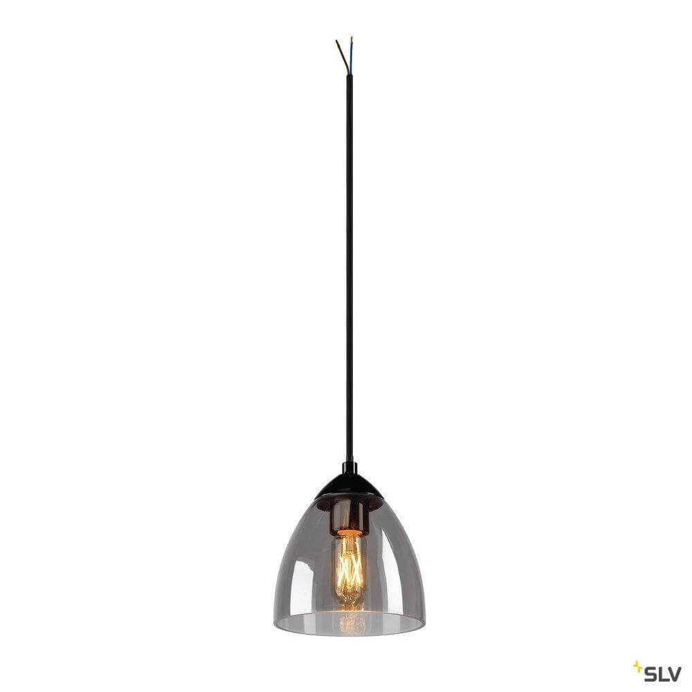 Hängelampe aus Glas Para Cone schwarz mit Rauchglas SLV 4024163262385