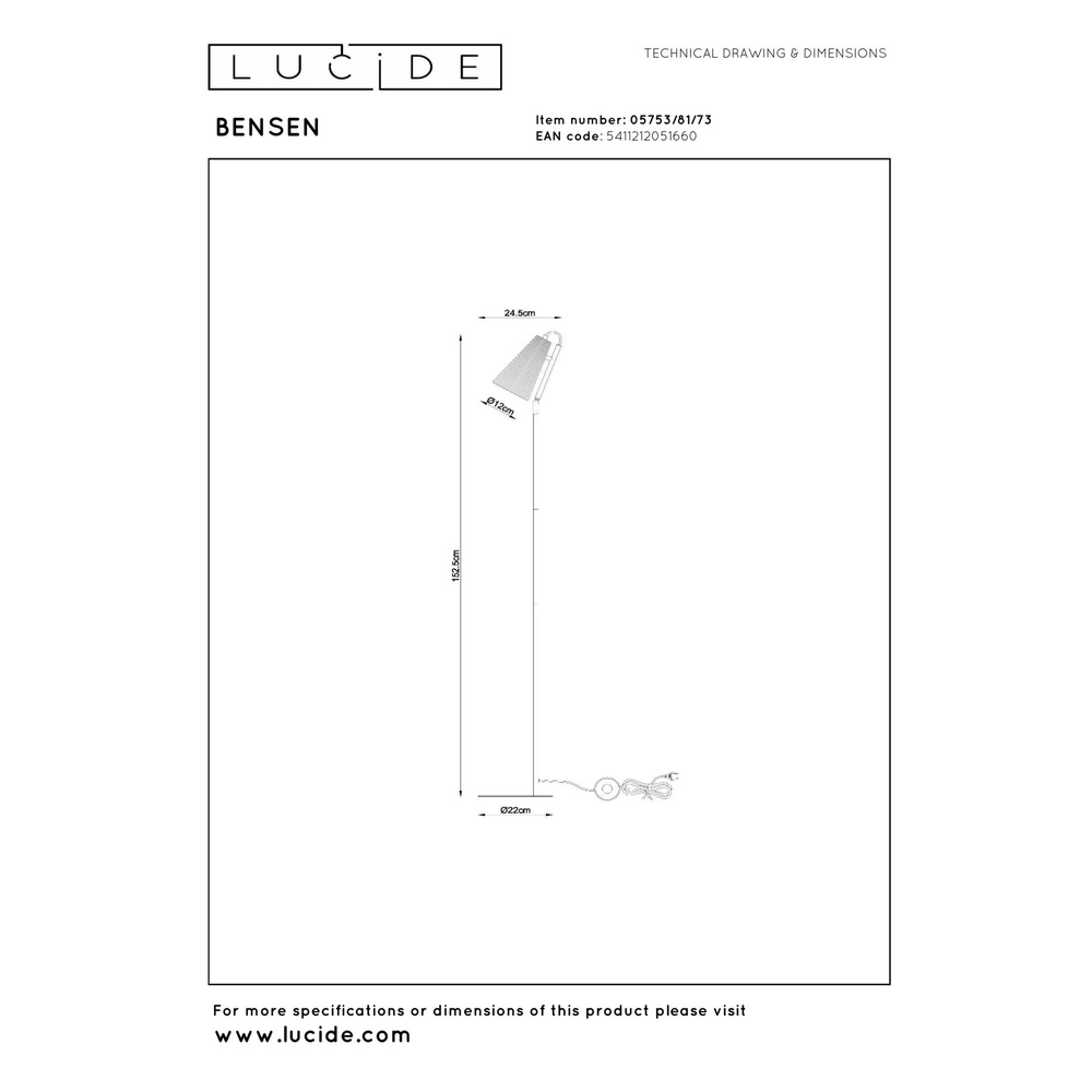Einzigartige Stehlampe Bensen Holz Lucide 5411212051660