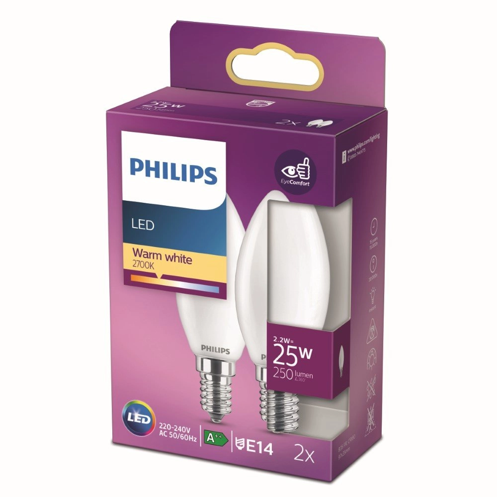 2,2W - E14 - 2700K - 250 lumen 2er-Set