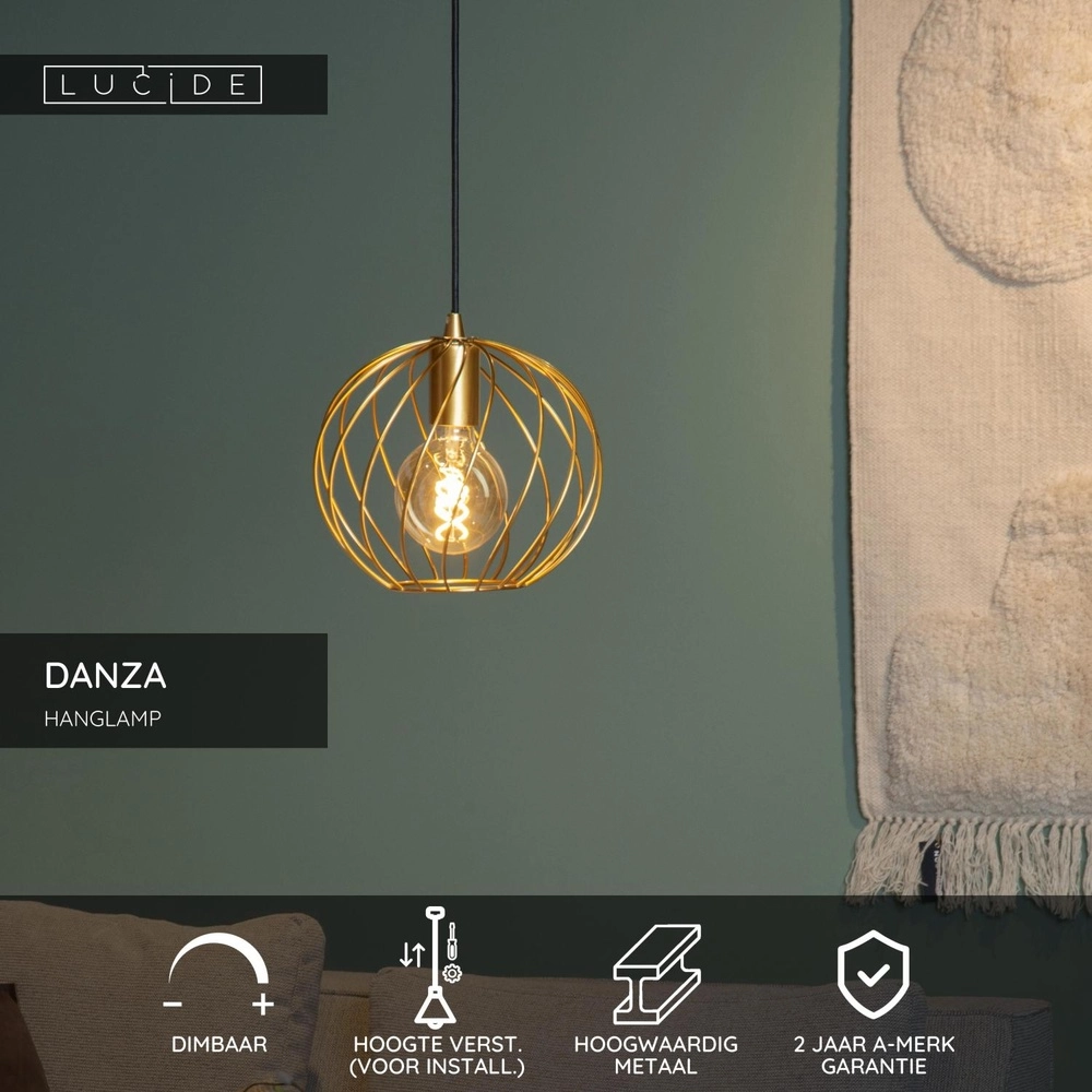 Pendellampe Danza Ø 25cm Gold Lucide 5411212211507