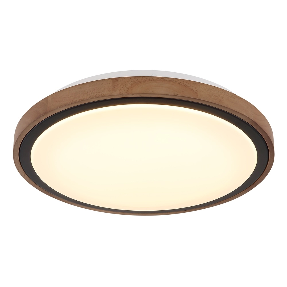 Deckenlampe Bruno Ø 36cm schwarz mit Holz Globo 9007371474592