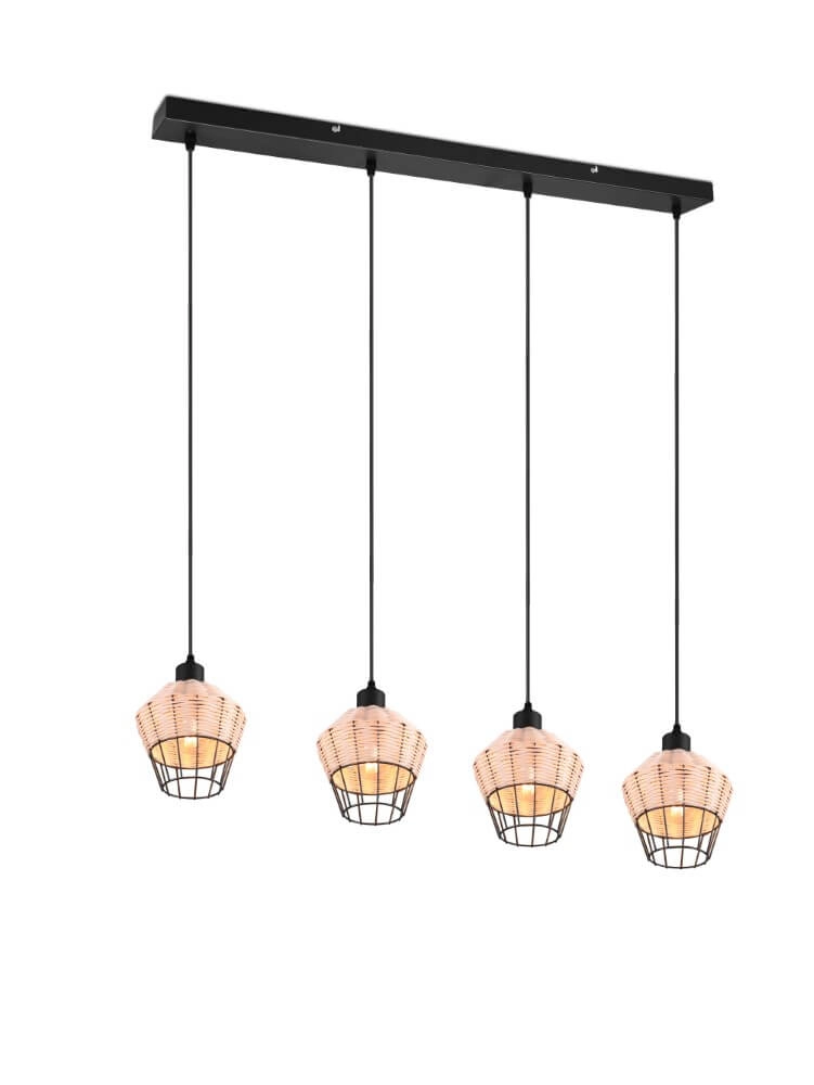 Esstisch-Hängelampe Borka Rattan Trio 4017807556179