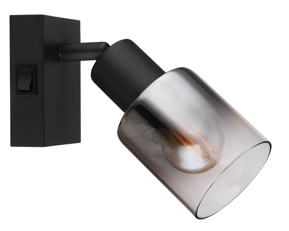 Schwarze Wandlampe Hubertus mit Schalter Globo 9007371446018