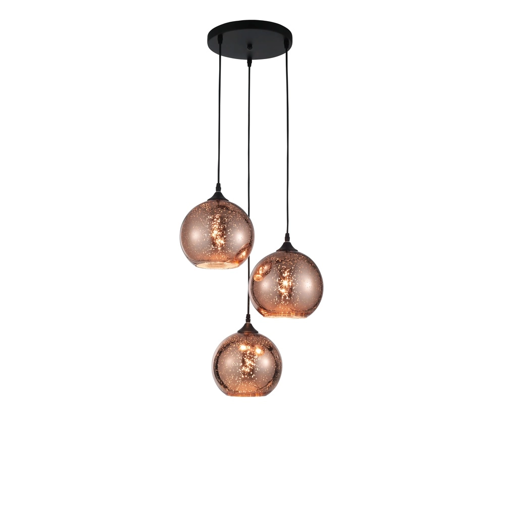 Pendelleuchte Blaze 3-flammiges Kupferglas Lyora 5212017412744