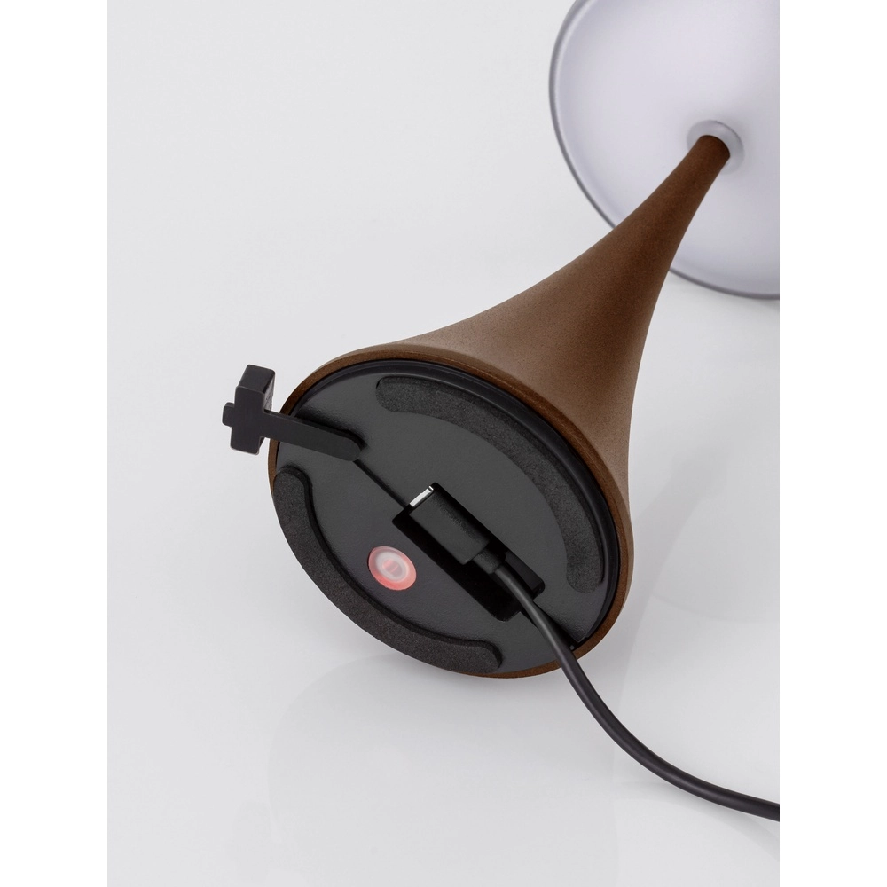 Tischlampe Elbo rostbraun wiederaufladbar mit USB Lyora 5212017476944