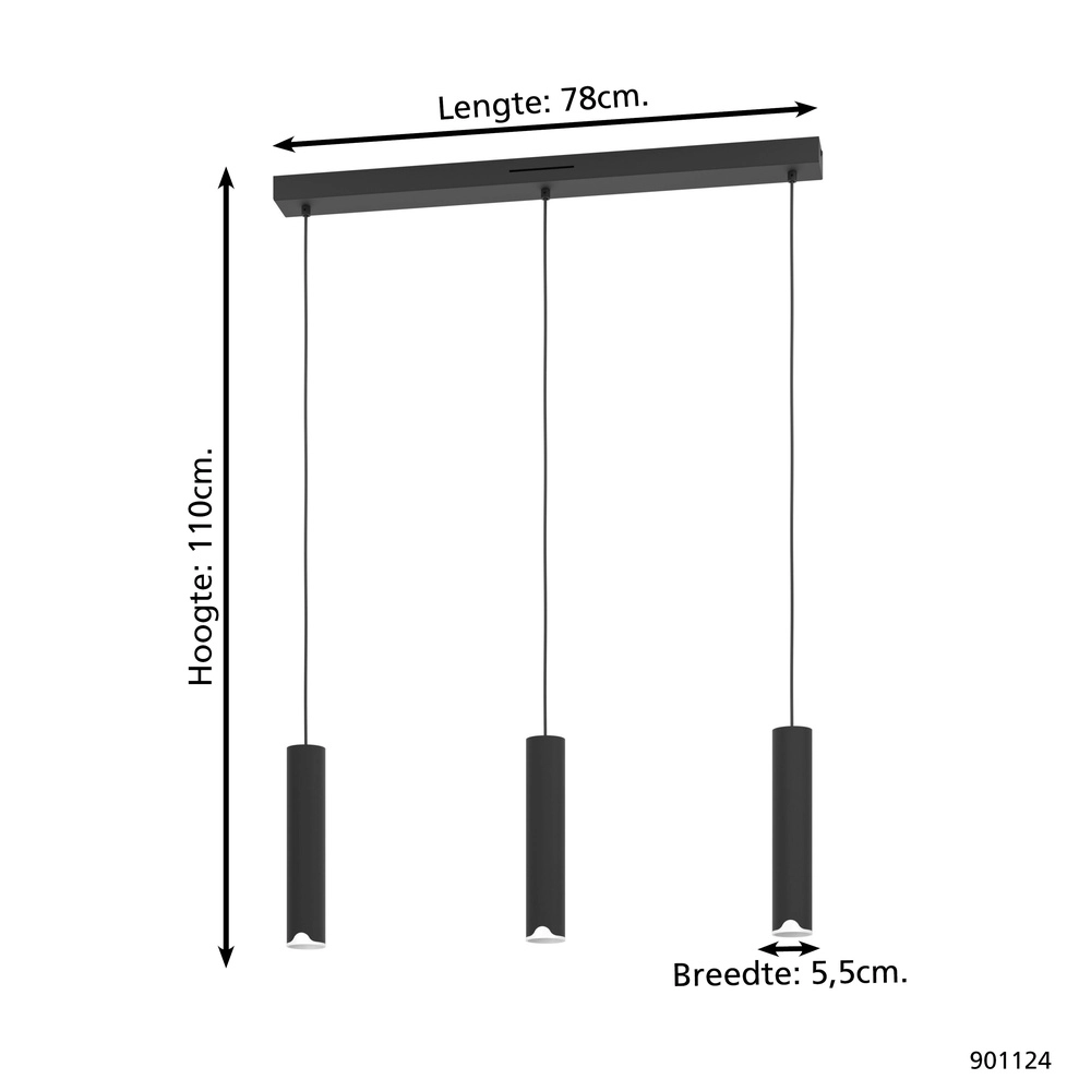 Zigbee-Anhänger Balamorta-Z 3x LED – Schwarz Eglo 9008606312856