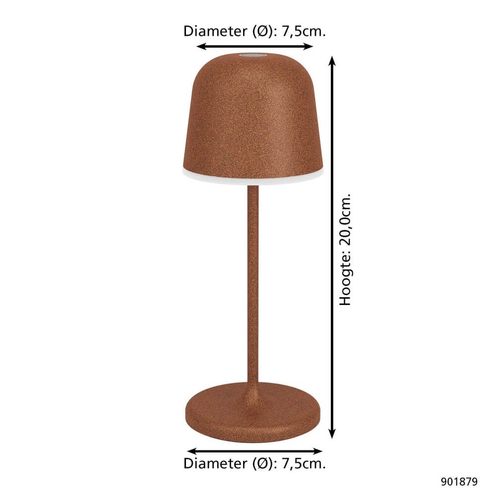 Tischlampe Mannera wiederaufladbares Rostbraun Eglo 9008606355532