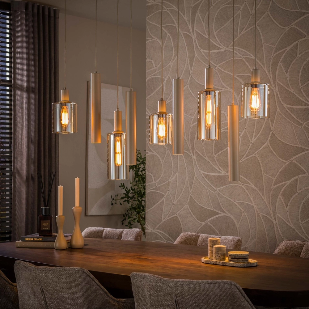 Design-Pendellampe Sepiora 9-helles Sandbraun