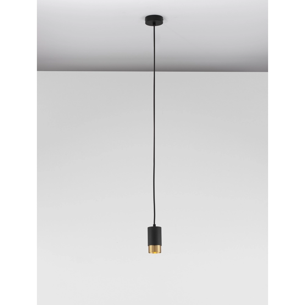 Pendelleuchte Pongo S single 10,8cm schwarz mit gold Lyora 5212017430311