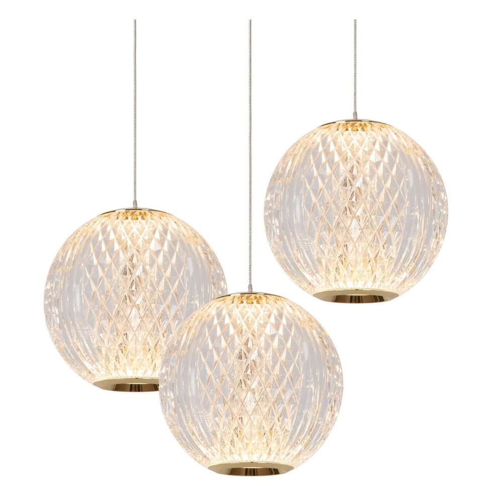 Goldene Pendellampe Cintra Loft 3-Lampen Lucide 5411212134394
