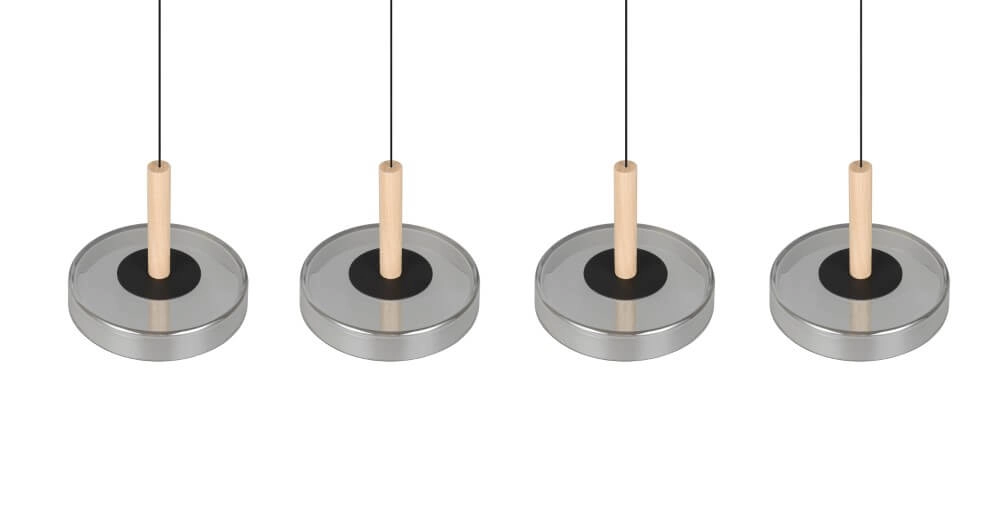 4-flammige LED-Hängelampe Celeste Rauchglas Trio 4017807616903