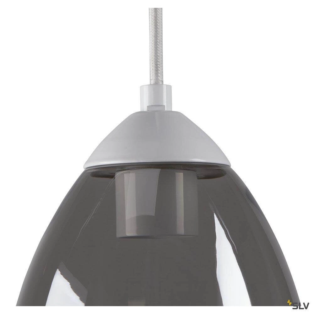 Hängelampe aus Glas Para Cone weiß mit Rauchglas SLV 4024163262378