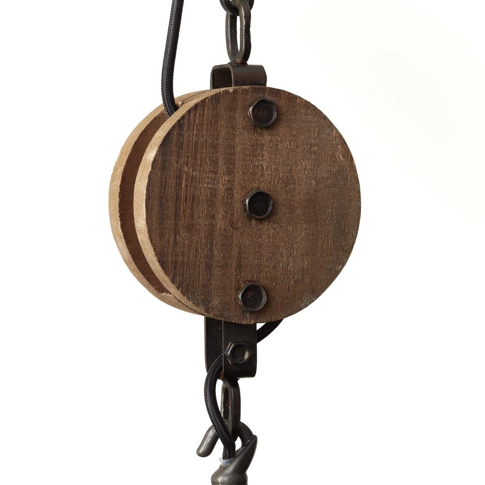 Pendelleuchte Matrix Ø 34 cm Gunmetal mit holz Brilliant 4004353317095