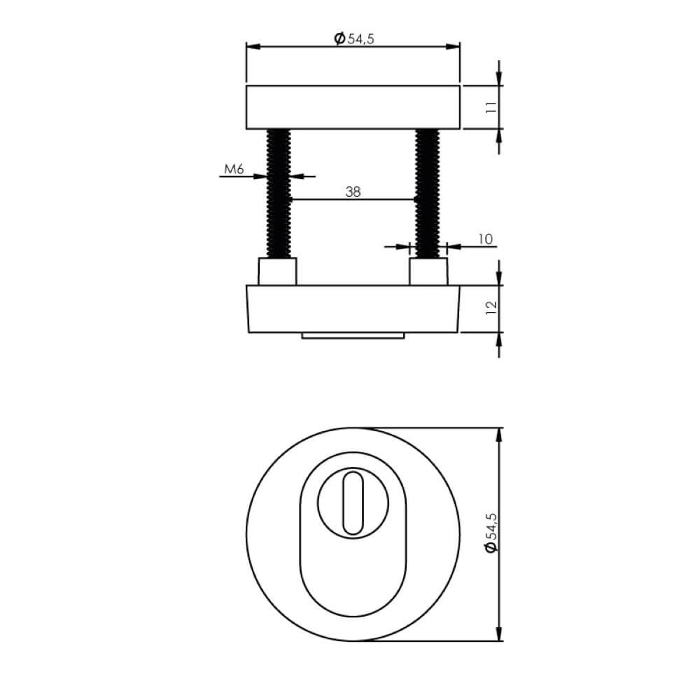 Sicherheitsrosette Salus Kernzugschutz Chrom Intersteel 8714186079546