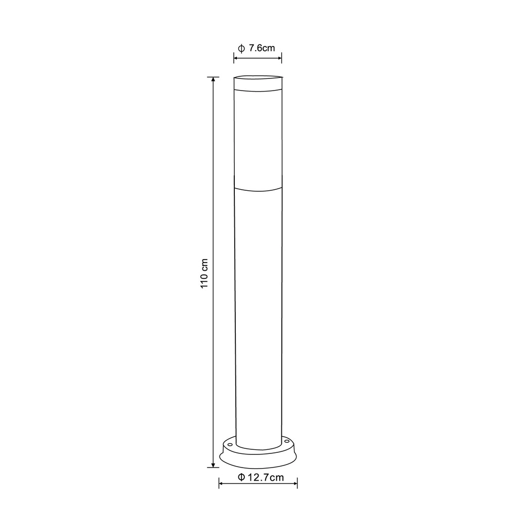 Wegbeleuchtung Boston Led Edelstahl mit Weiß – 8,8W – 3000K Globo 9007371294329