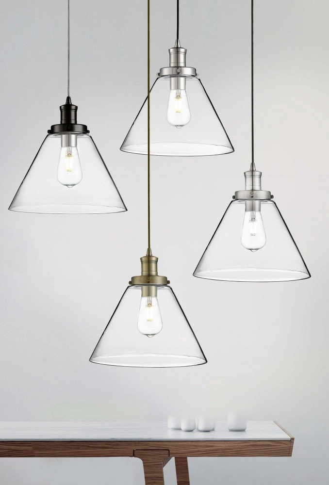 Hängelampe Pyramid Ø 29 cm schwarz Searchlight 5053423057712