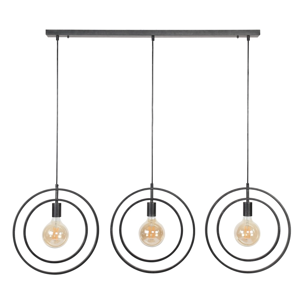 Esstisch-Pendellampe Turn 3L - Ø 40cm - Holzkohle Lyora 8716803513167