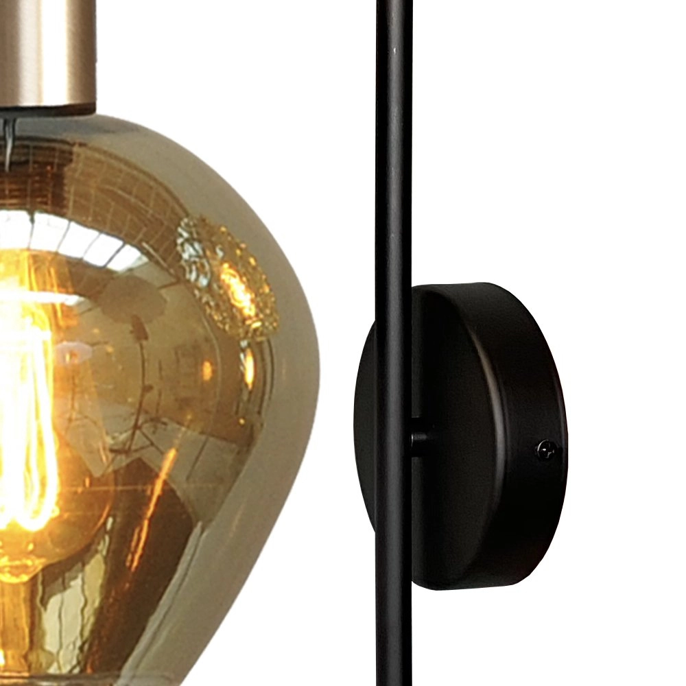 Schwarze Wandlampe Bounty mit Goldbeschlag Masterlight 8718121251059