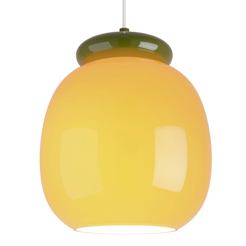 Design-Pendellampe Berardelli orange mit grünem Ø 23 cm