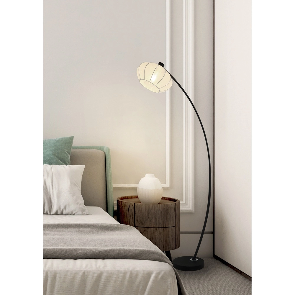Stehlampe Radiant schwarz mit Kapuze Searchlight 5053423300900