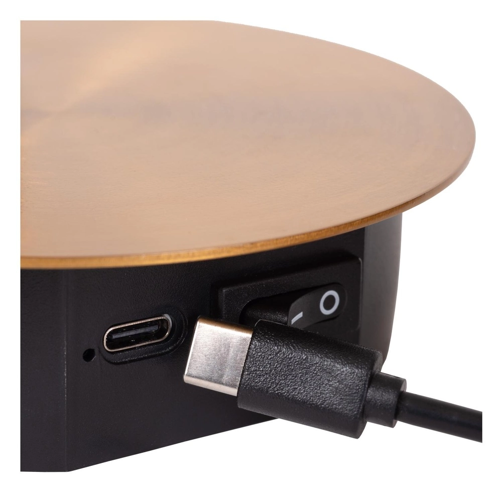 Magnetische Wandlampe Jolijn Wiederaufladbare goldene Nachttischlampe Lucide 5411212771346