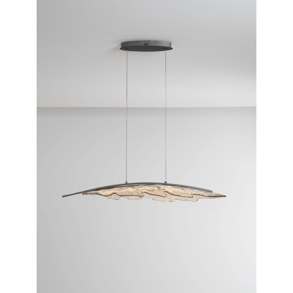 Design-Pendellampe Amado Anthrazit mit Mokka 104 cm Lyora 5212063500273