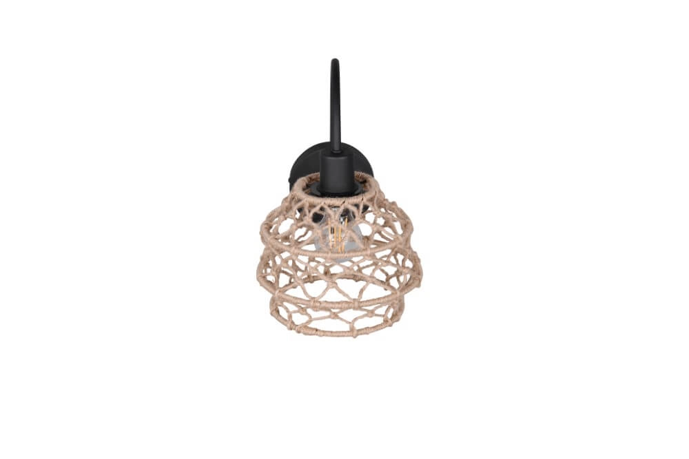 Rattan-Wandleuchte Hive mit schwarz Trio 4017807637212