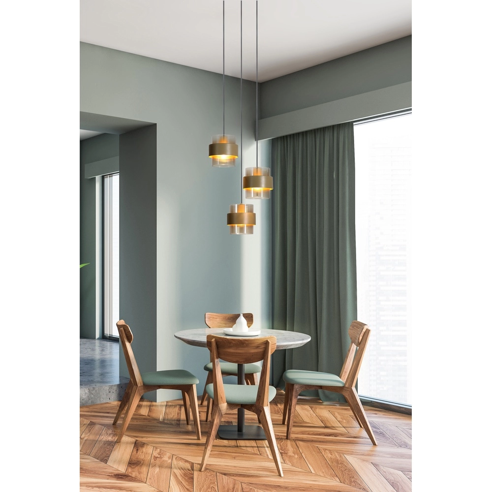 Pendelleuchte Royal 3-hell sandbraun Searchlight 5053423296784