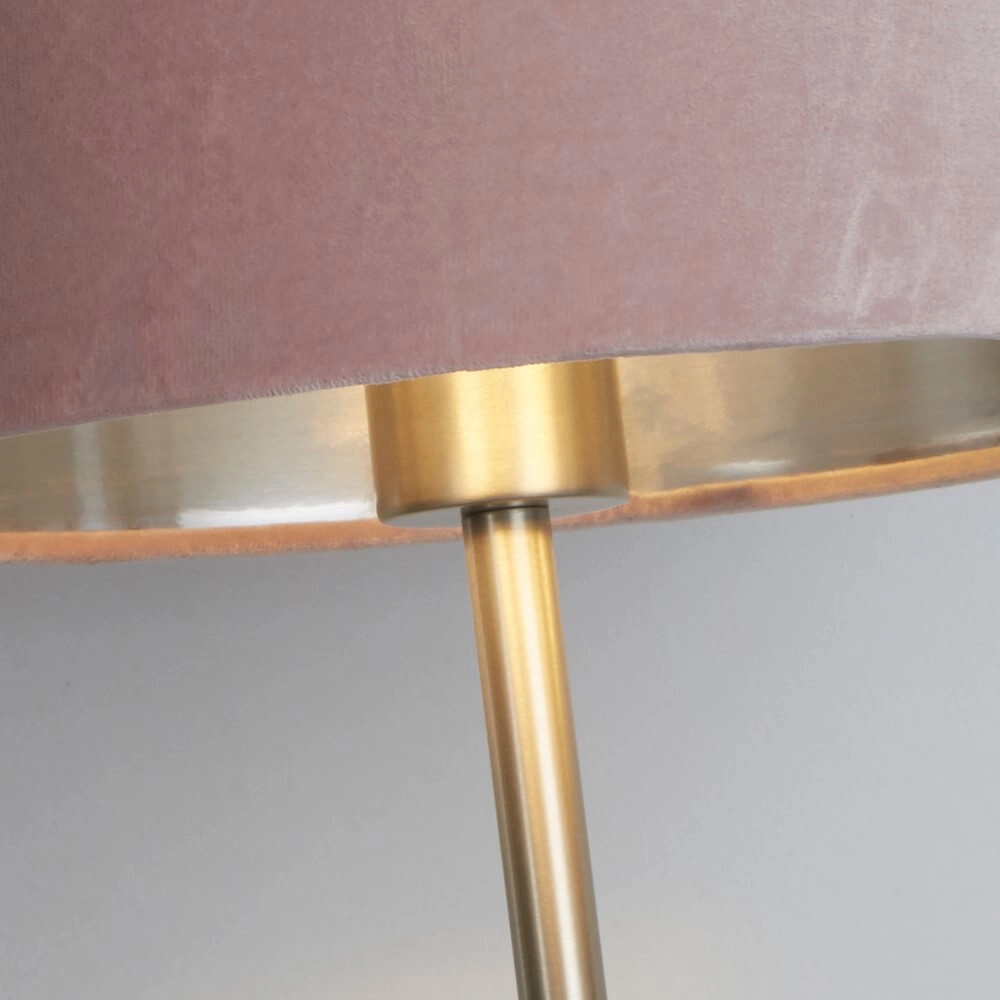 Schöne Tischlampe Finn Gold mit Rosa Searchlight 5053423257228