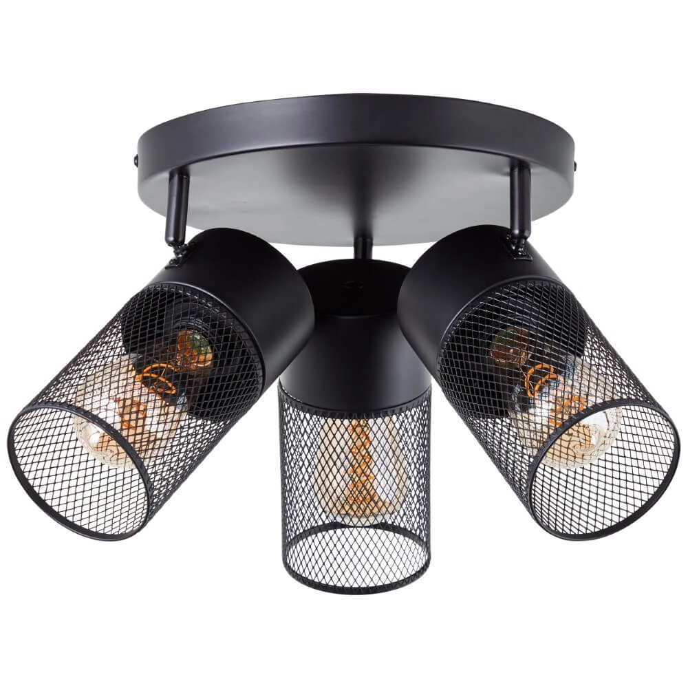 Schwarze Deckenlampe Kamolo 3x E27 Brilliant 4004353409417