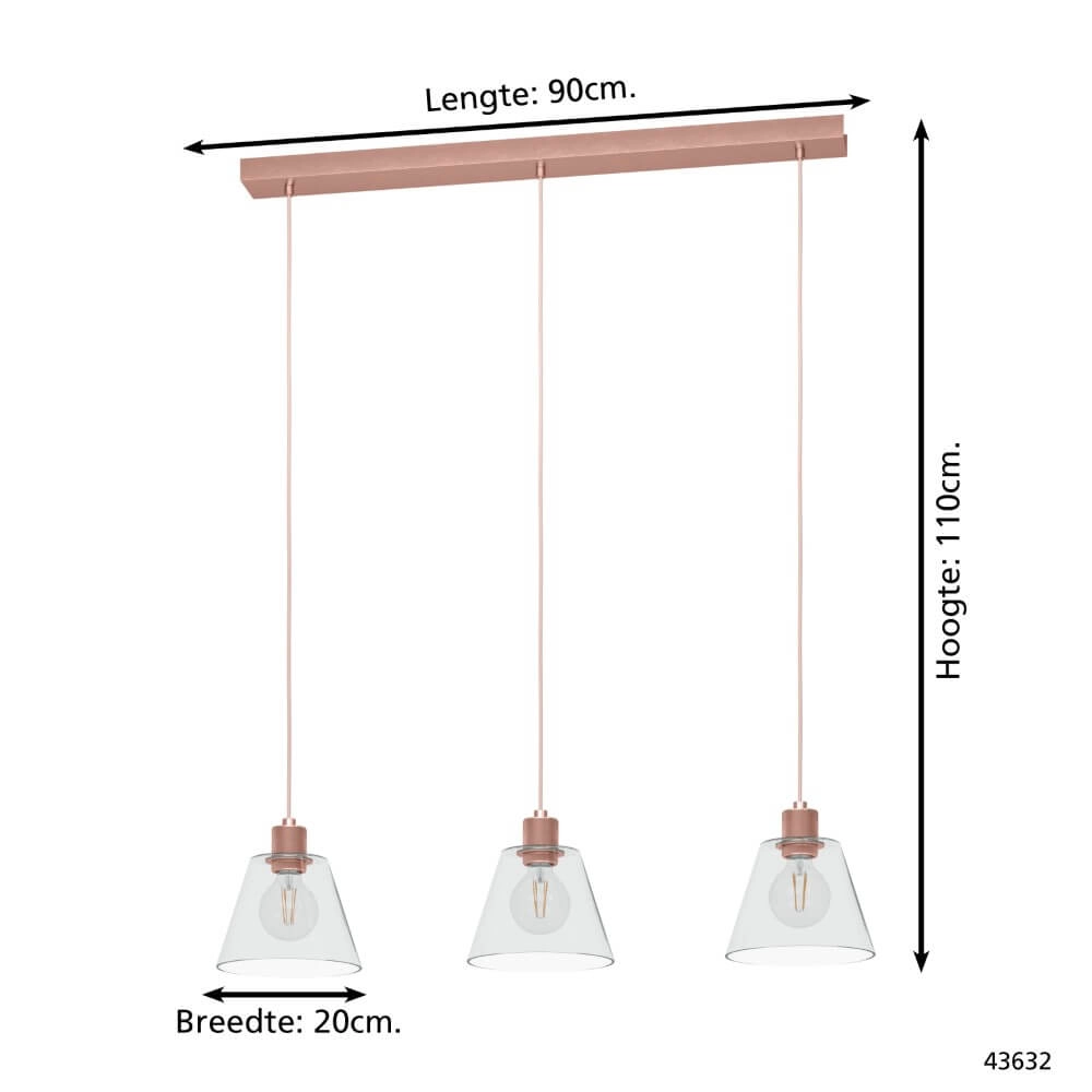 Esstisch-Hängelampe Copley Roségold Eglo 9002759436322