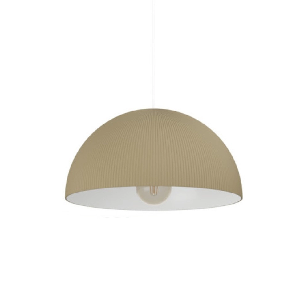 Design-Pendellampe Gaetano 2 Sandbraun mit weißem Ø 40 cm