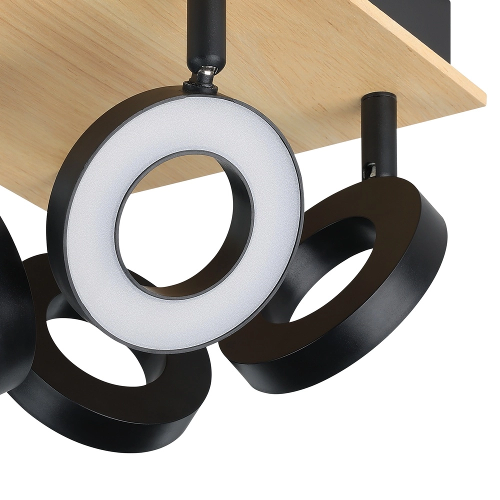 LED-Deckenlicht Rielves 4-Licht mit Holz Eglo 9008606313730
