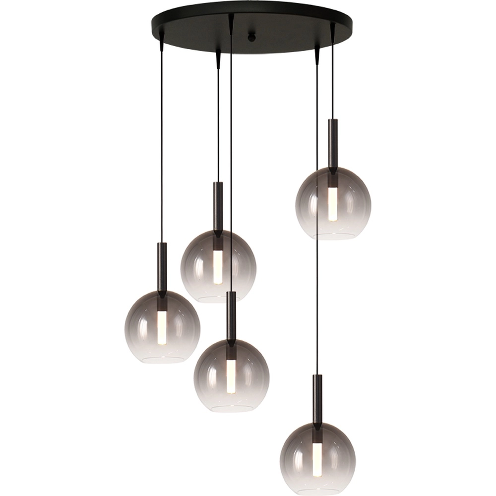 5L Vide Pendellampe Lido Ball mit Ø 17 cm rauchfadendem Glas
