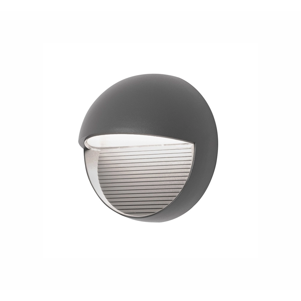 Runde Wandleuchte Krypton Ø 16cm grau