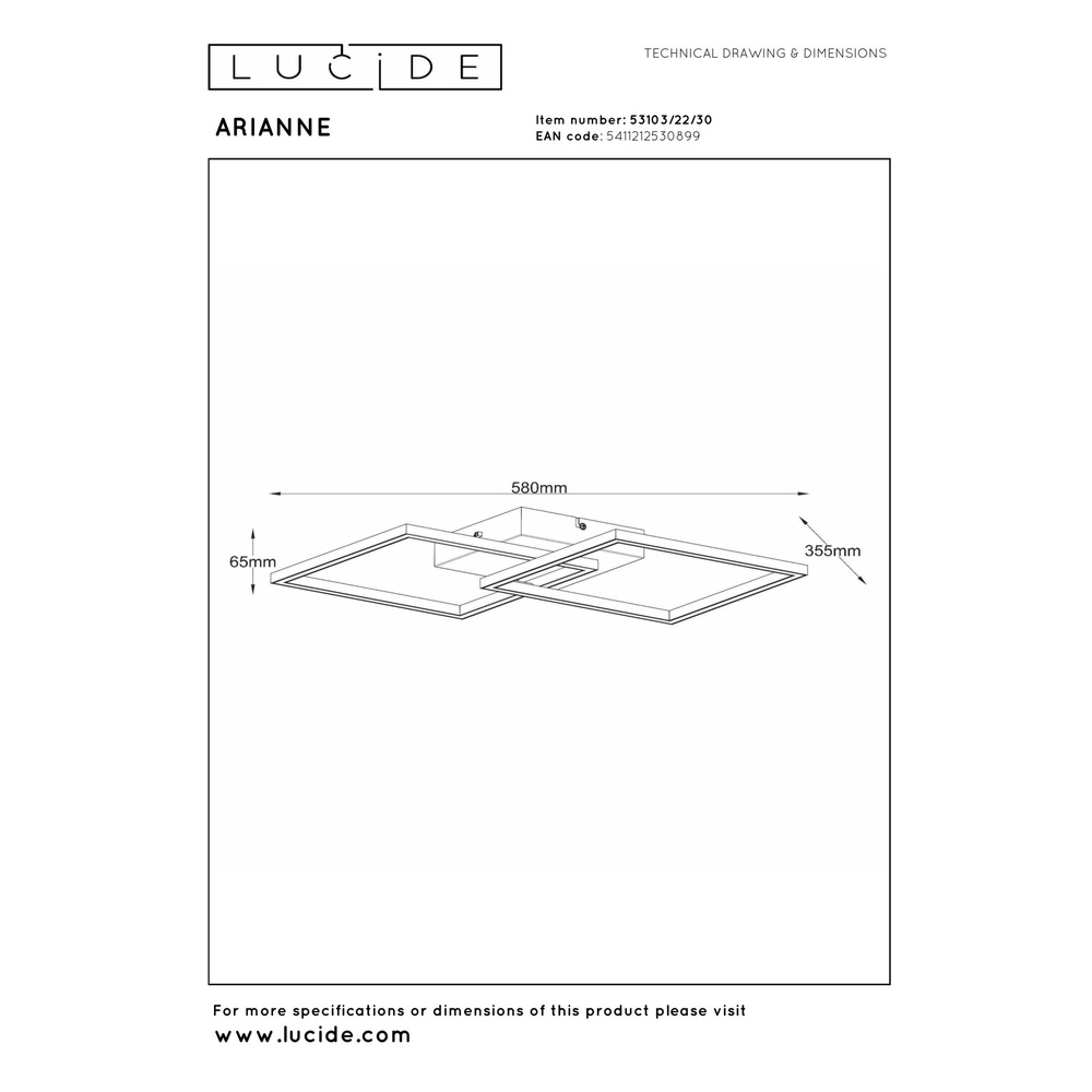 Design-Deckenlampe Arianne Schwarz Lucide 5411212530899