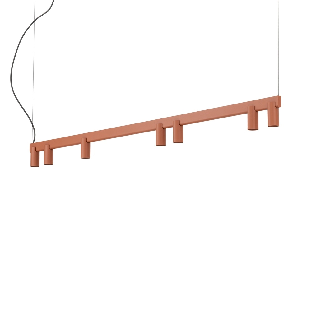 Design-Pendellampe Fourty 7-Licht Terrakotta