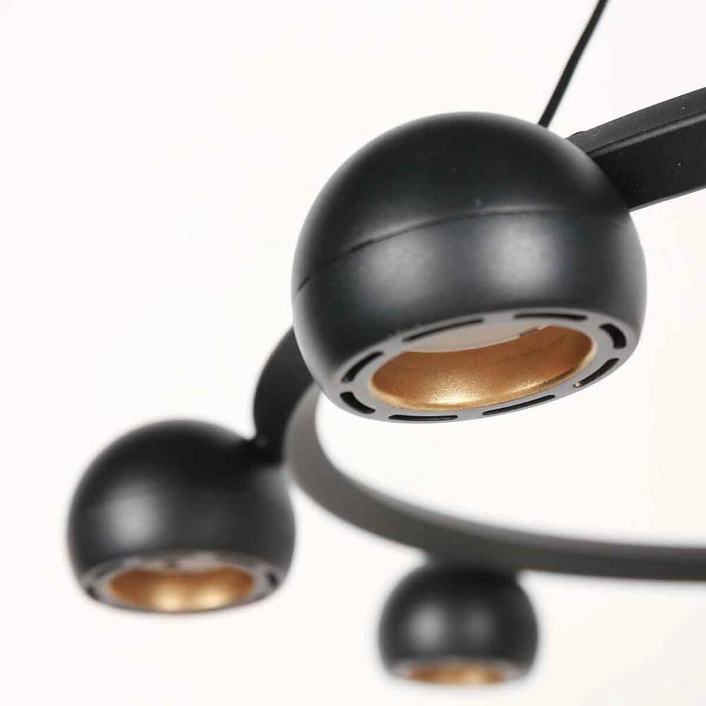 8-flammige Pendelleuchte Marcadore Rund Schwarz Steinhauer 8712746176636